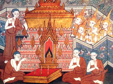 The Buddha's Cremation at Kusinara.